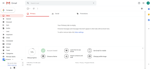 Create your Google Account Gmail Dashboard