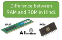रैम और रोम में अंतर। Difference between RAM and ROM in Hindi.